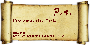 Pozsegovits Aida névjegykártya